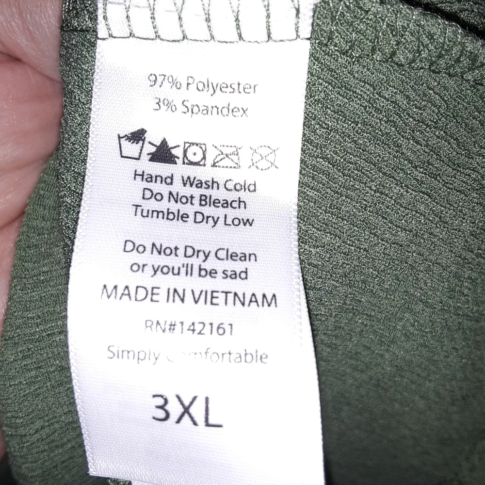 Lularoe Alina 3xl Sage Green Knee Length Dress Peasant style smocking - Picture 7 of 8